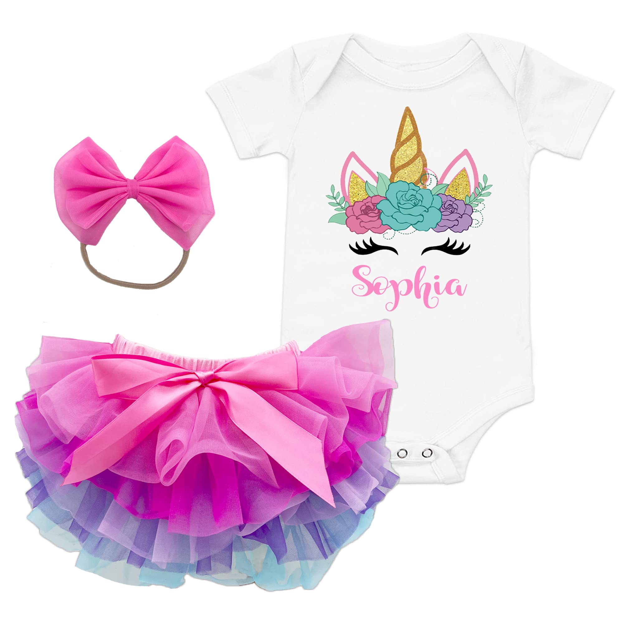 **Unicorn Birthday Dress for Girls - Sparkly Tutu Outfit with Headband & Pleated Skirt - Toddler Unicorn Costume for Birthday Parties, Photo Shoots & Dress-Up Play**