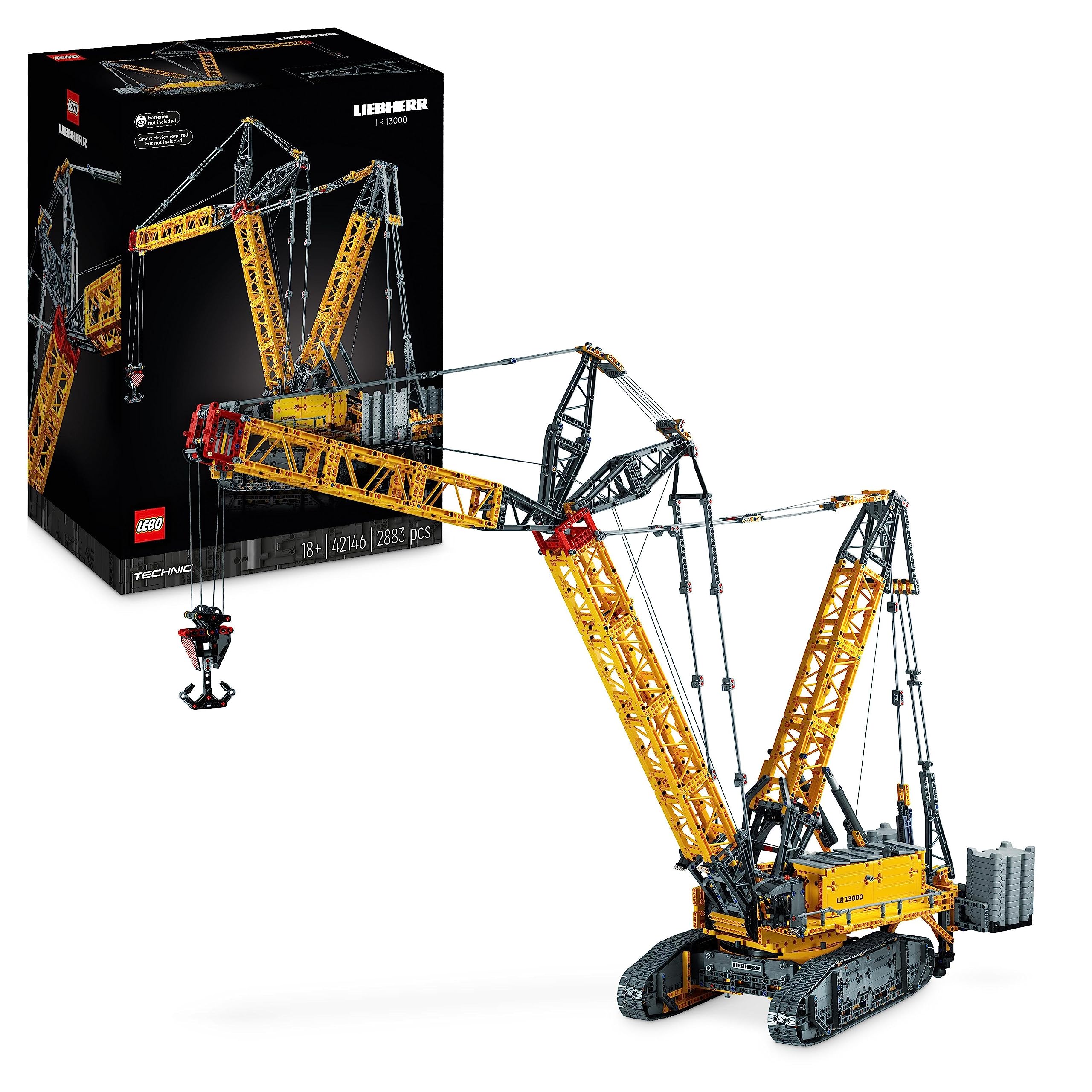 LEGO Technic Liebherr LR 13000 Crawler Crane - Remote Control Construction Vehicle with Control+ App, Winch System & Movable Boom - Ultimate Building Kit for Adults (42146) - Perfect for Engineering Enthusiasts & Collectors