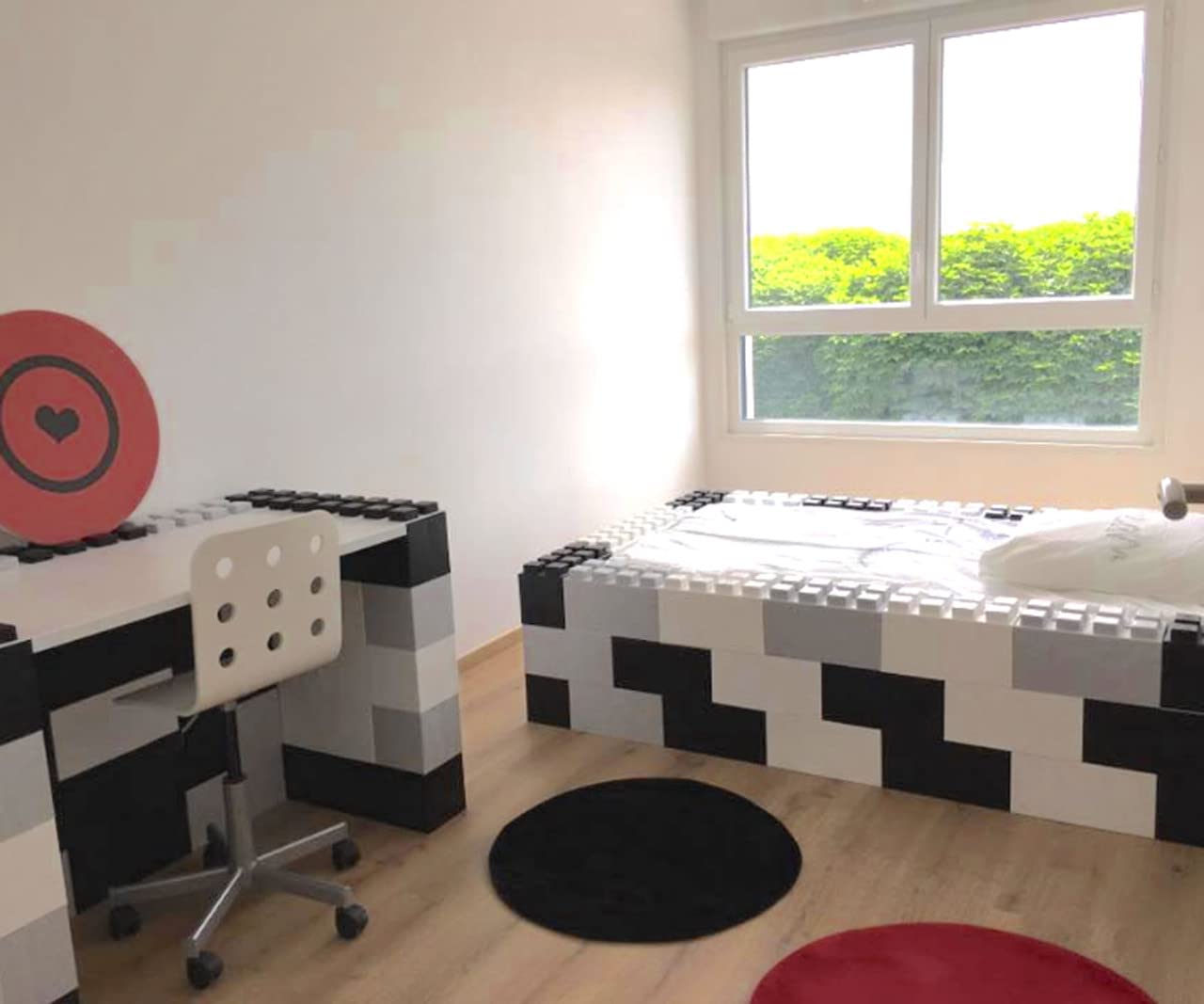 EverBlock Queen Bed Frame & Surround with Headboard Kit - 6’ x 8’ x 3’ 7” Modular Building Block System | Easy Assembly & Reusable Translucent Blocks for Kids & Adults | Perfect for Bedrooms, Playrooms & DIY Furniture Projects