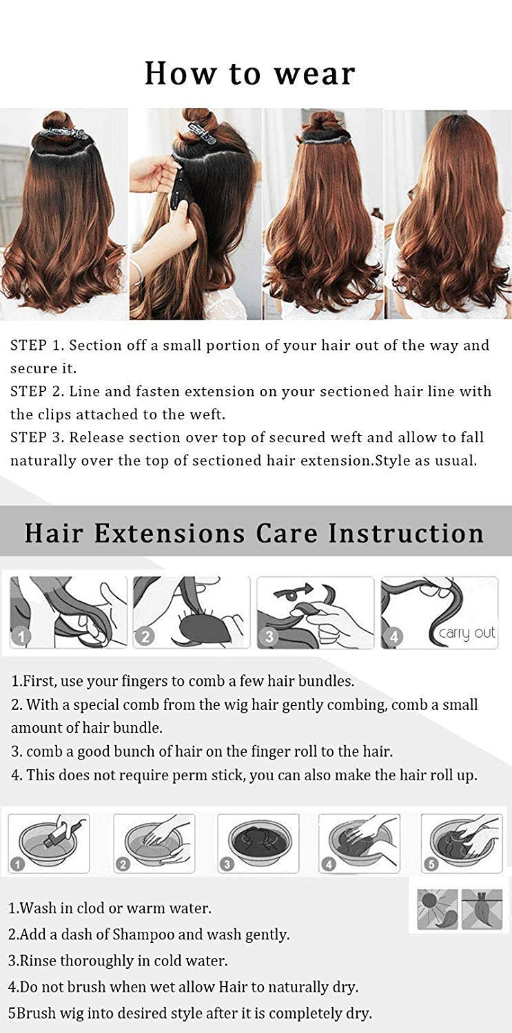 DELORUS Silky Soft Hair Extensions - 5 Clips Curly/Wavy Human Hair Extensions for Women & Girls - Natural Brown Color for Added Volume & Length - Perfect for Parties, Weddings & Daily Styling