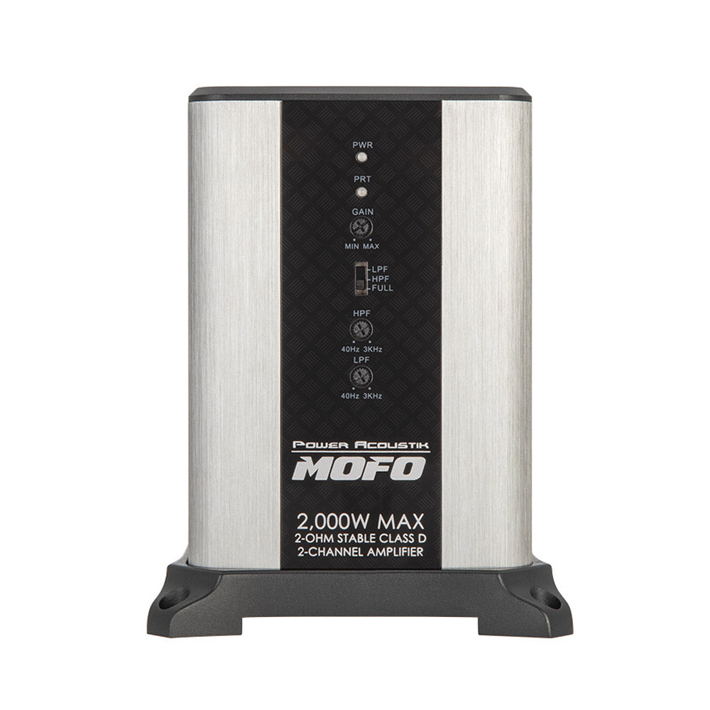 Power Acoustik MOFO2 2KD 2000W 2-Channel Class D Car Amplifier - High Power Bass Boost for Car Audio Systems, Subwoofers & Truck Stereo Upgrades