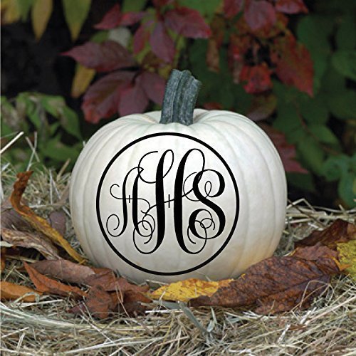 Personalized Monogram Vinyl Decal - Custom Halloween & Thanksgiving Home Decor - Pumpkin Decoration Sticker (Vinyl Only, Pumpkin Not Included) - Perfect for Front Door, Windows, Pumpkins & Holiday Decor