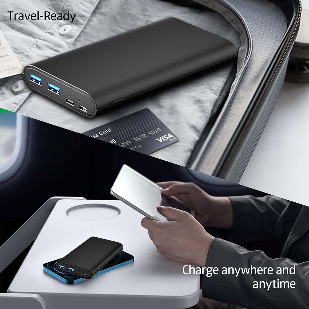 SHENMZ 26800mAh PD 18W USB C Portable Charger - Fast Charging Power Bank with 3 Outputs for iPhone 16/15/14/13/12/XR/SE, Samsung S23/S22, Google Pixel, LG & Android Phones - Perfect for Travel, Camping & Emergency Power Backup