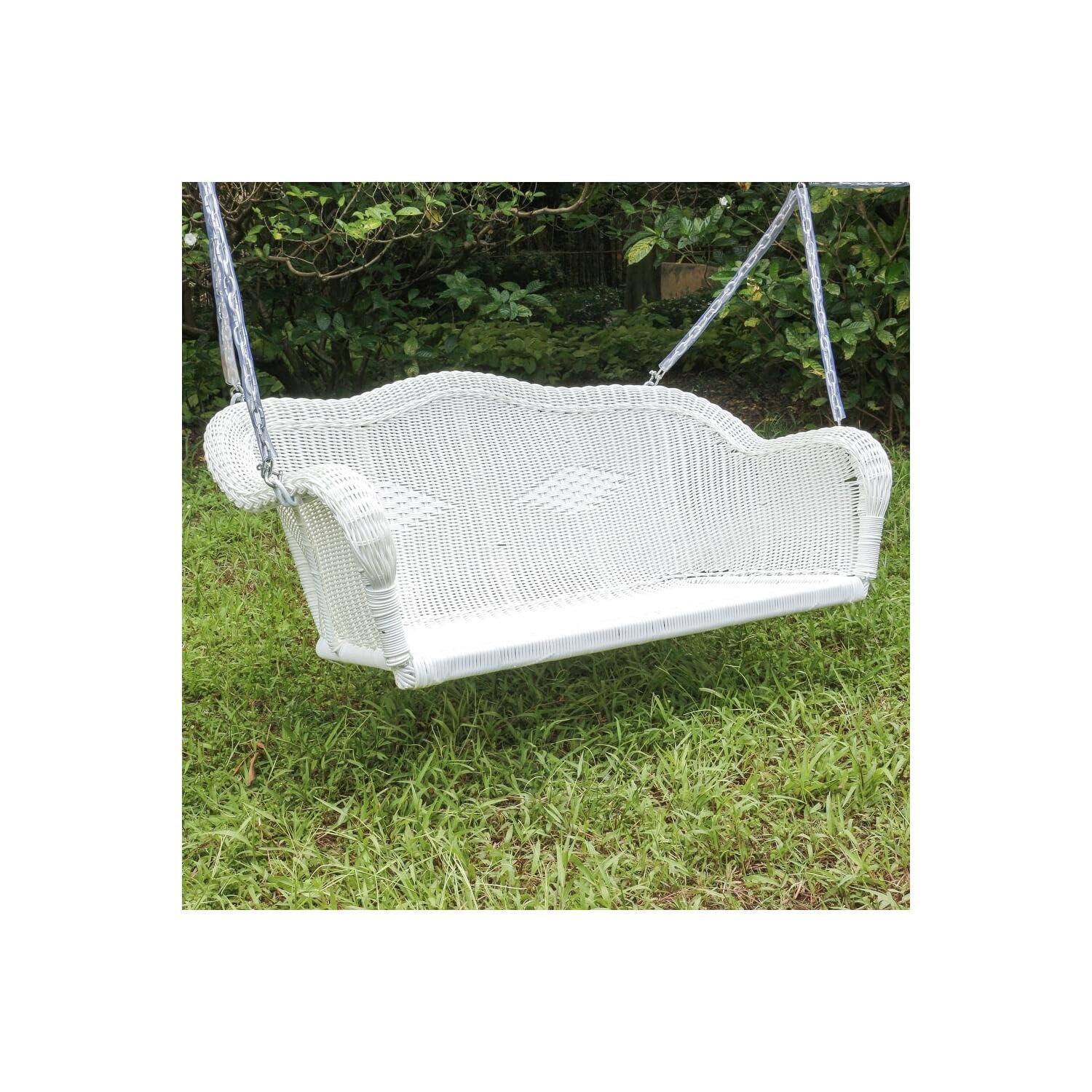 Resin Wicker Hanging Loveseat Swing - Outdoor Patio Furniture for Porch, Garden & Backyard Relaxation