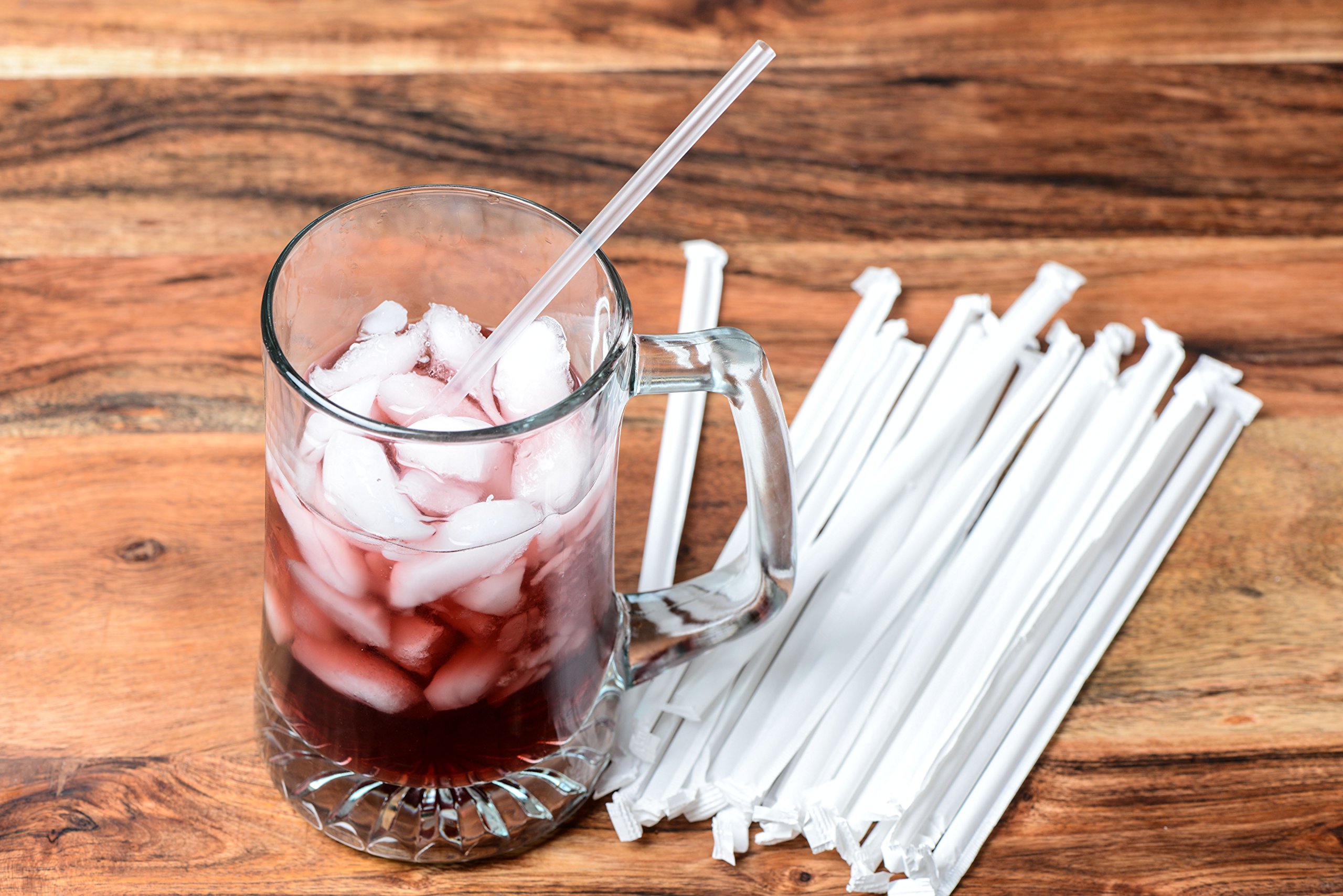 500 Individually Wrapped Clear Plastic Drinking Straws - BPA Free Disposable Straws for Hot & Cold Drinks - Perfect for Parties, Catering, Restaurants & Home Use - Soda Straws, Birthday Supplies (8