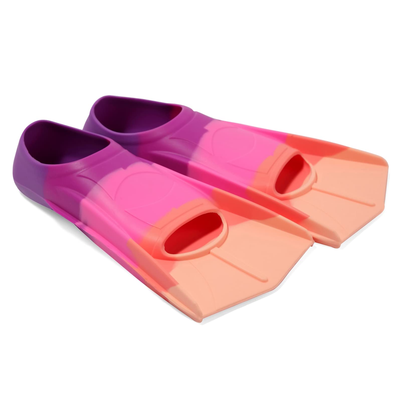 Kids Swim Fins - Lightweight Short Blade Training Flippers with Non-Slip Heel for Youth, Perfect for Pool Training and Swim Lessons