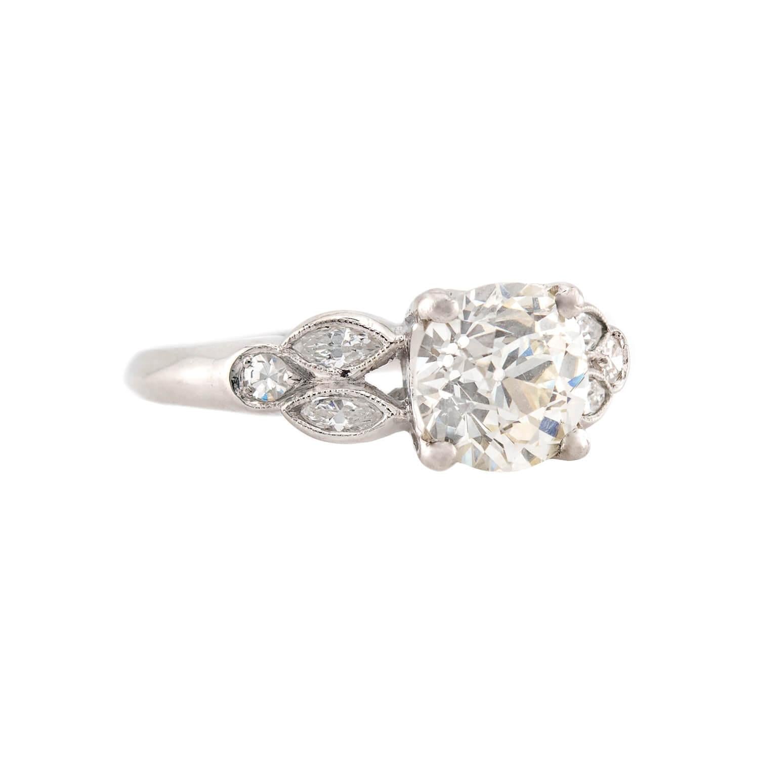 Art Deco Platinum Diamond Engagement Ring 1.73ct - Vintage Inspired Wedding Band, Perfect for Proposals, Anniversaries & Special Occasions