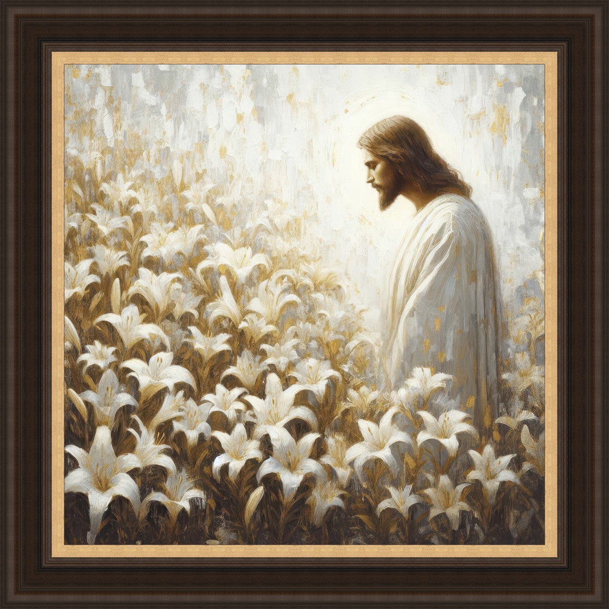 Consider The Lilies Large Wall Art - Elegant Floral Canvas Painting for Living Room, Bedroom & Office Decor - Perfect Gift for Home Interior Design