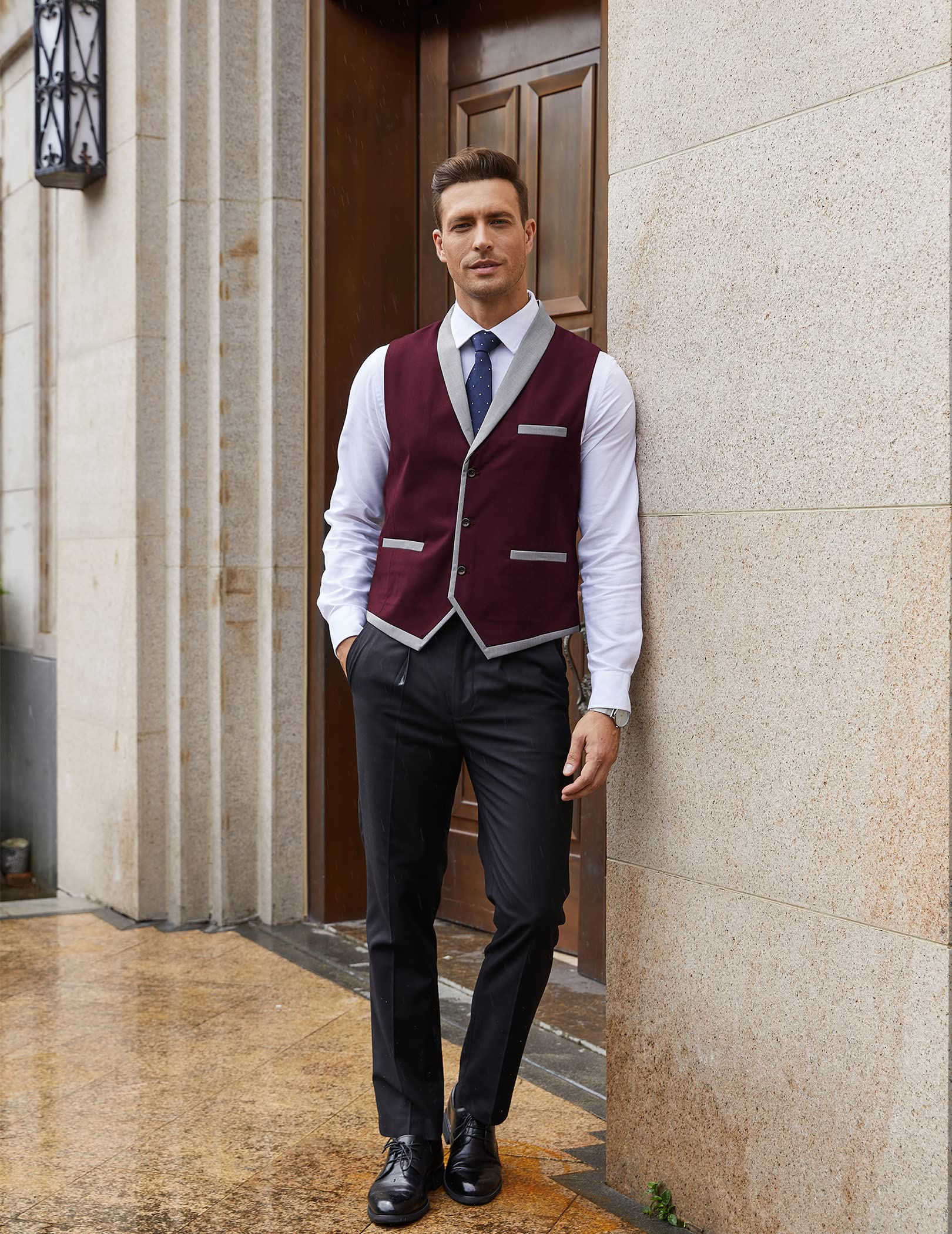 COOFANDY Men's Slim Fit Suit Vest - Formal Business Dress Waistcoat for Wedding, Office & Special Occasions | Breathable & Comfortable for Daily Wear