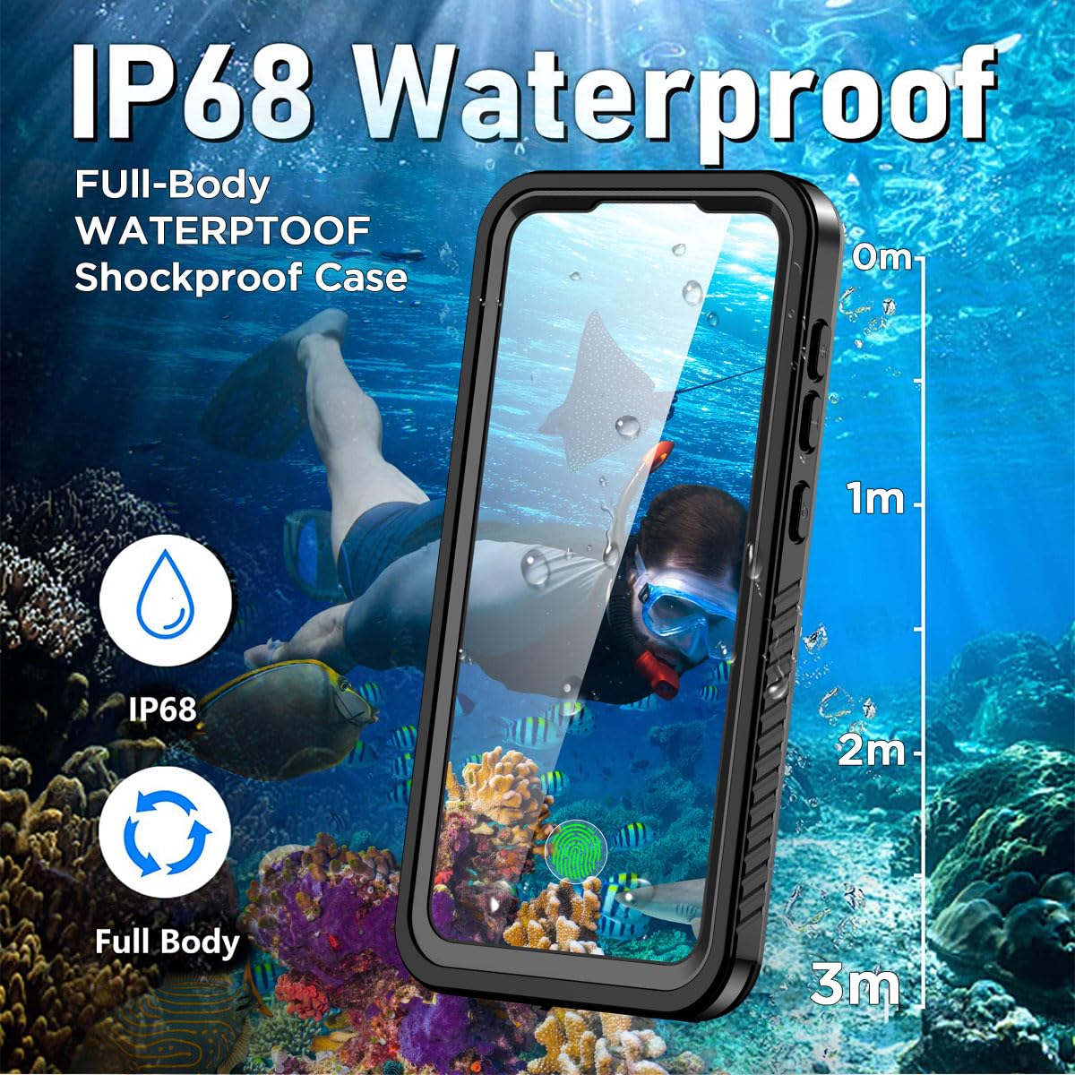 **AICase Samsung Galaxy S24 Plus Case - IP68 Certified Waterproof, Shockproof, Dustproof & Snowproof - Built-in Screen Protector - Full Body 360° Protection for S24+ (6.6