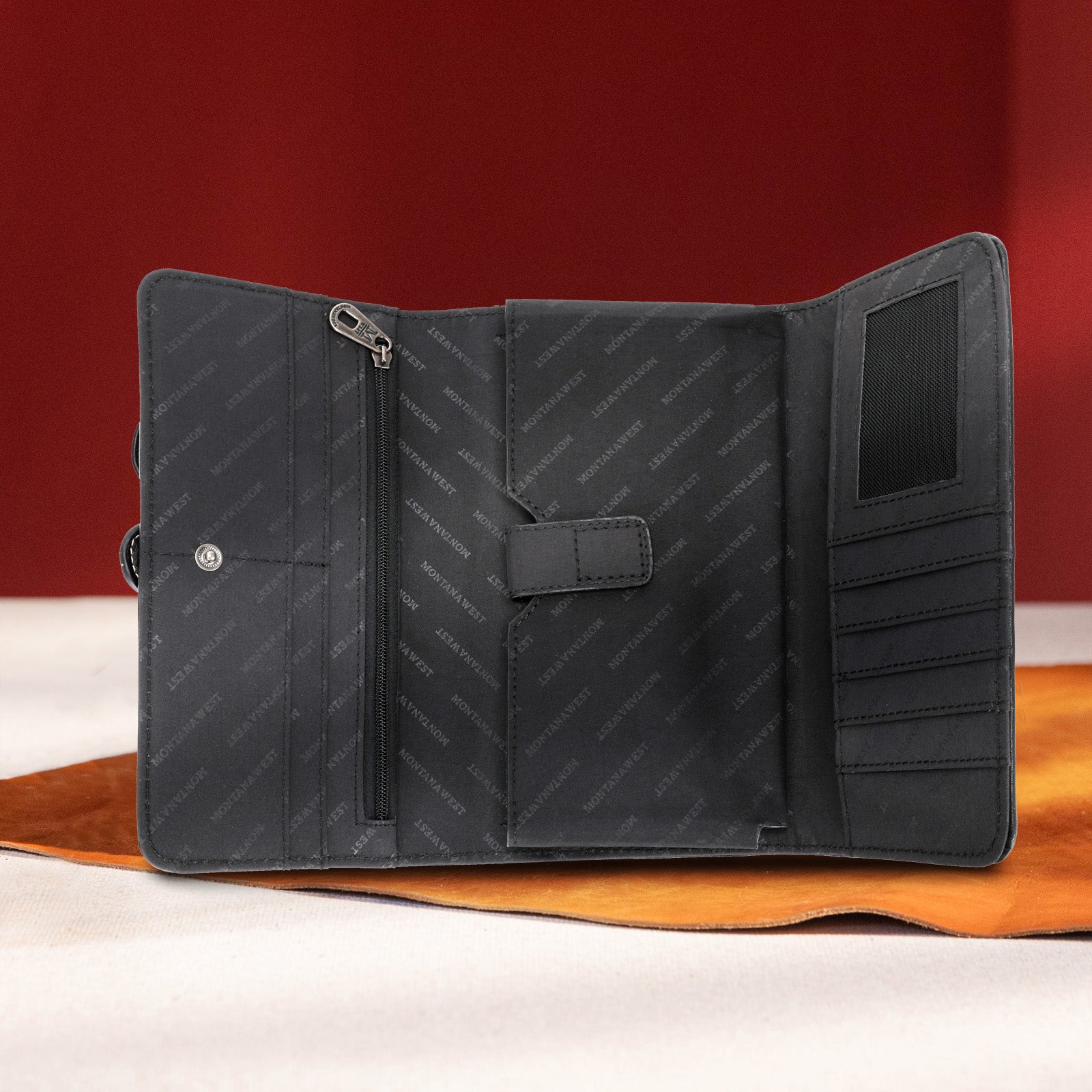 Montana West Cut Out Buckle Wallet for Women - Stylish Leather Wallet with Card Slots & ID Window - Perfect for Everyday Use, Travel & Gift Giving
