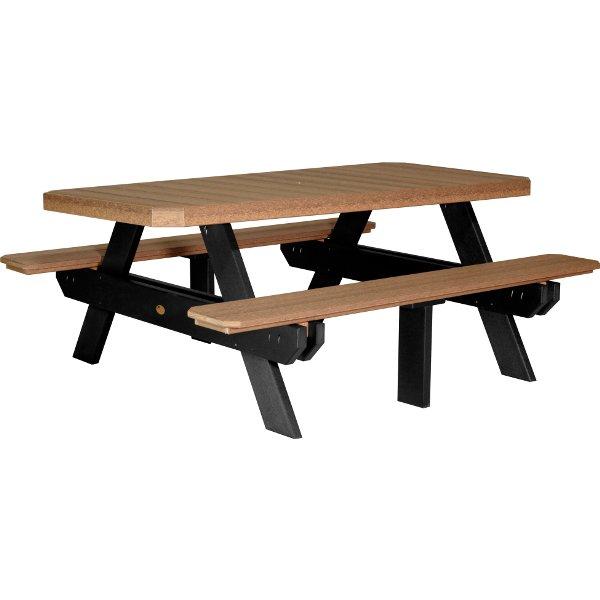 Durable 6-Foot Rectangular Picnic Table for Outdoor Dining, Backyard BBQs, and Camping - Heavy Duty Weather-Resistant Polyethylene