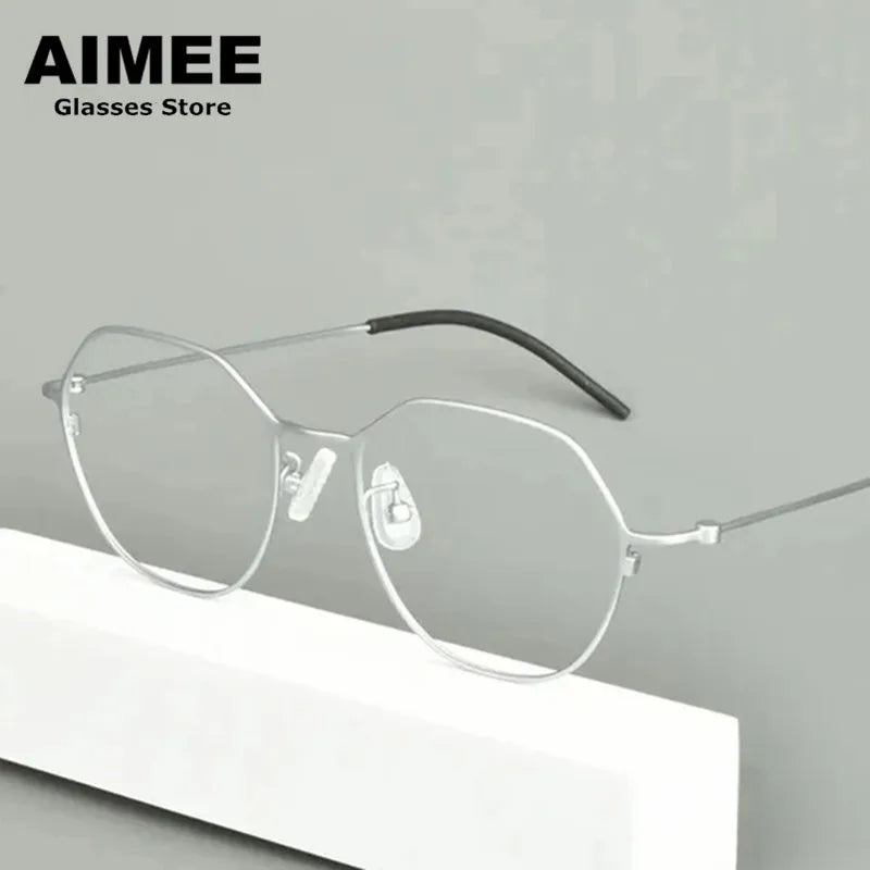 Stylish Unisex Full Rim Flat Top Round Titanium Eyeglasses Frame 942515 - Lightweight & Durable for Work, Reading & Everyday Wear