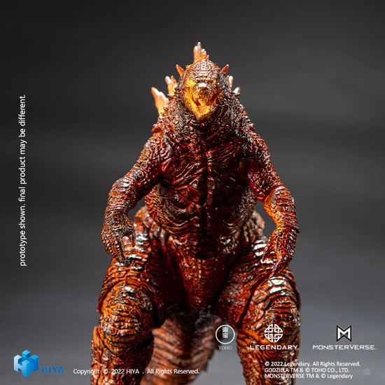 HIYA 7-inch 18cm Godzilla Action Figure - King of the Monsters Burning Godzilla Collectible Toy for Display & Play | Perfect for Movie Fans & Collectors