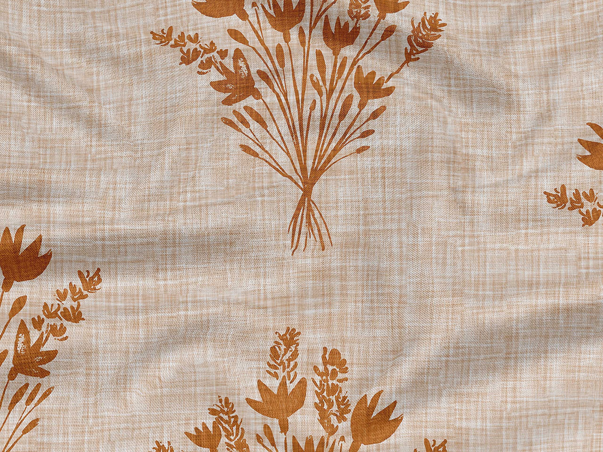 oneOone Rayon Orange Printed Fabric by The Yard - 56 Inch Wide Sewing Material for DIY Clothing, Dresses & Home Decor Projects | Premium Quality Block Print Fabric for Crafting & Fashion Design