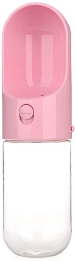 Portable Pet Water Bottle with Dispenser - Pink Travel Water Cup for Cats & Dogs | Outdoor Hiking, Walking, and Travel Companion Accessory