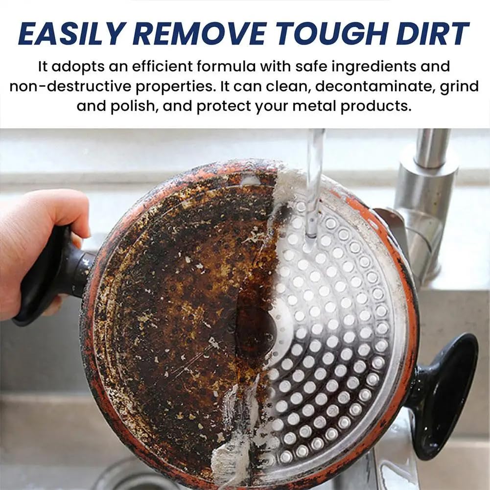 Premium Stainless Steel Cleaner & Polish Wax - Multi-Purpose Metal Polish for Kitchen, Wheels, Appliances | Heavy-Duty Cleaning Paste for Home & Auto Care