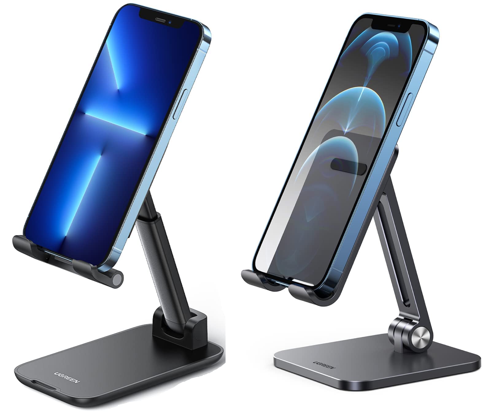 UGREEN Phone Stand for Desk - Adjustable & Sturdy Phone Holder for iPhone, Samsung, Galaxy - Perfect for Home Office, Video Calls, and Hands-Free Viewing