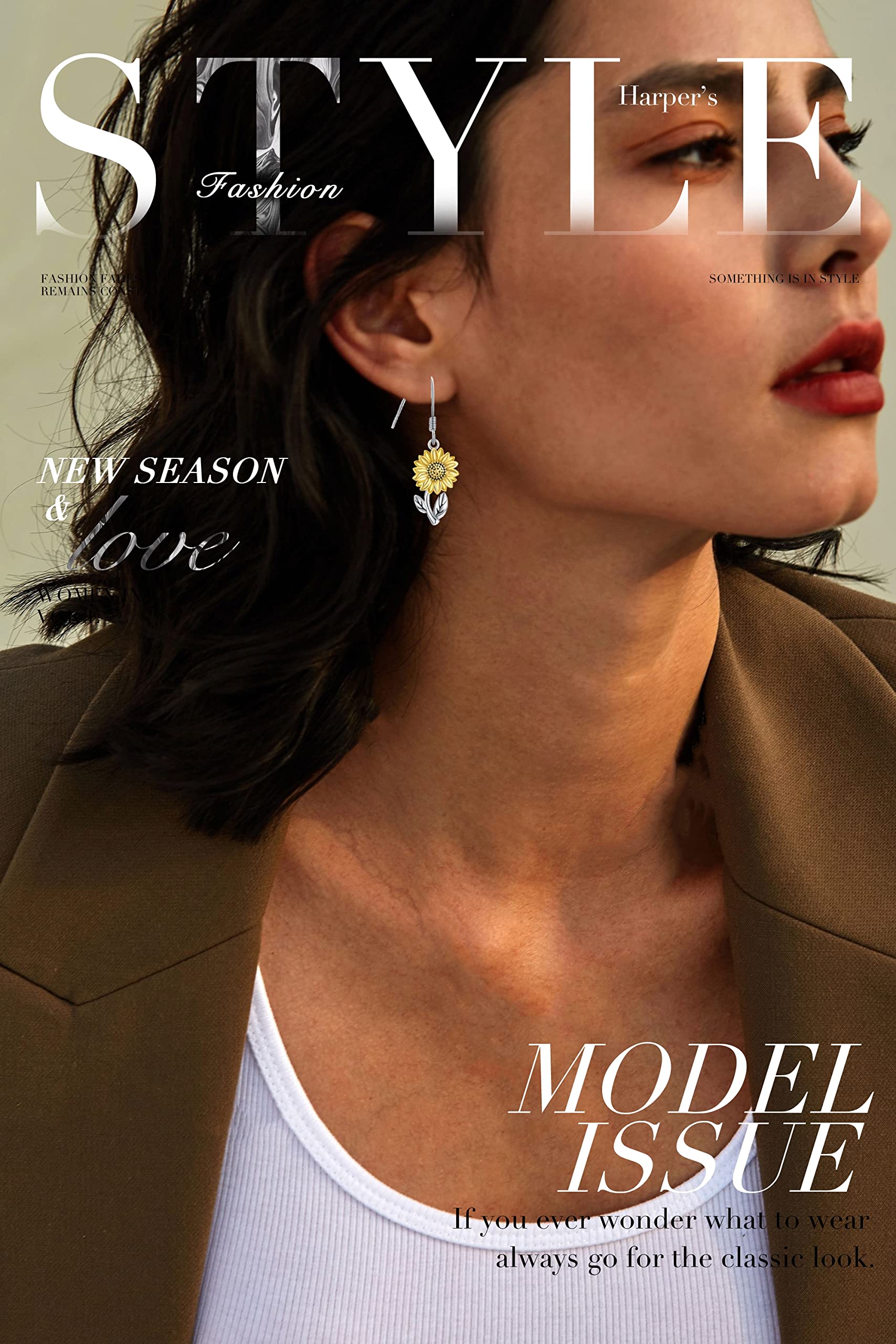 GAUEIOUR Sunflower Drop Dangle Earrings - Fashionable Bronze Jewelry for Women | Elegant Floral Earrings Symbolizing Passion, Warmth & Sunshine | Perfect for Summer Outfits, Weddings & Boho Style