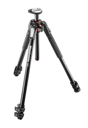 Manfrotto Aluminum 3-Section Tripod Stand with Quick Release Plate - Professional Camera Tripod for DSLR, Mirrorless, Video Cameras - Perfect for Photography, Videography, Travel & Outdoor Shooting (Black)