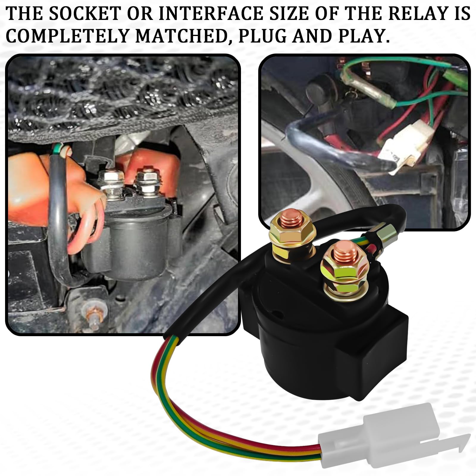 GY6 Starter Solenoid Relay for 4-Stroke Engine 50cc-250cc - Compatible with ATV, Dirt Bike, Pit Bike, Scooter & Go Kart - High Performance Motorcycle Starter Relay (Black) - Perfect for Off-Road Adventures & Engine Repairs