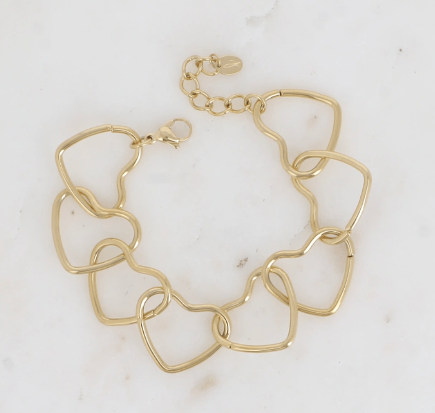Heart Link Openwork Bracelet - Romantic & Modern Elegance for Women, Perfect for Date Nights & Special Occasions