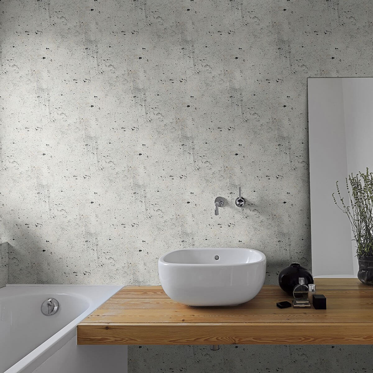 Black and White Concrete Texture Peel and Stick Removable Wallpaper - Self-Adhesive Decorative Wall Covering for Home, Office & Dorm Room Decor - Easy to Install & Remove