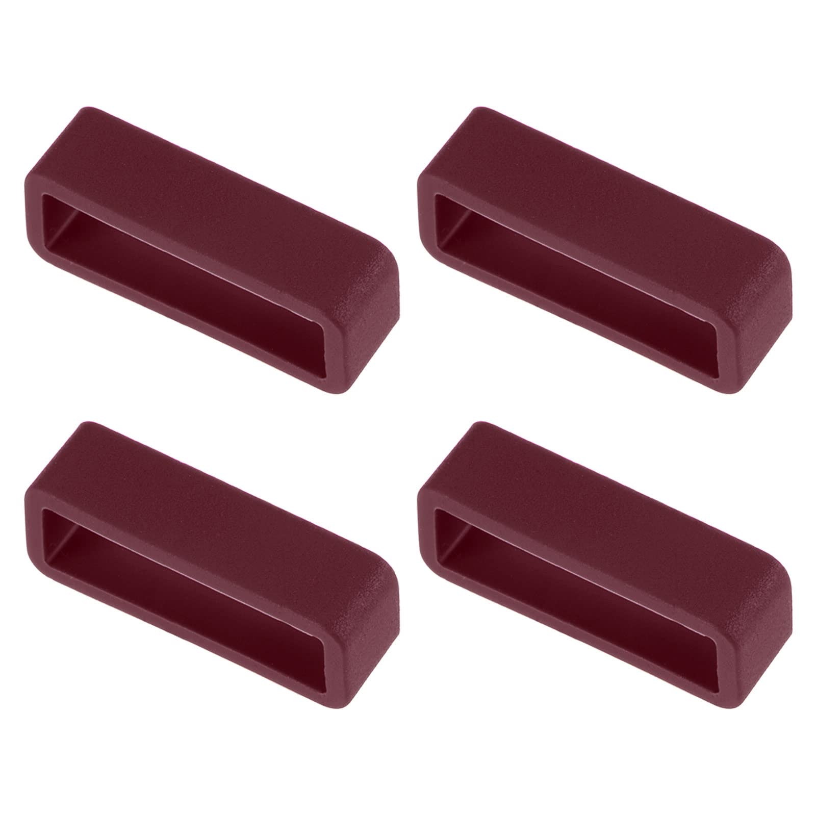 22mm Silicone Watch Band Holder Keeper - Wine Red 4 Pcs for Secure Fit