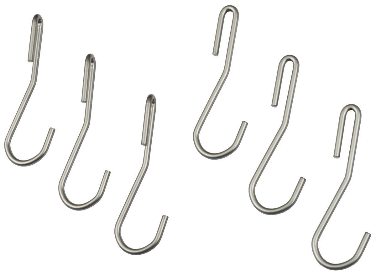 Rack It Up Hooks - Set of 6 Silver Hanging Hooks for Kitchen Pot Racks | Durable Metal Wall Hooks for Organizing Cookware, Utensils & Home Storage