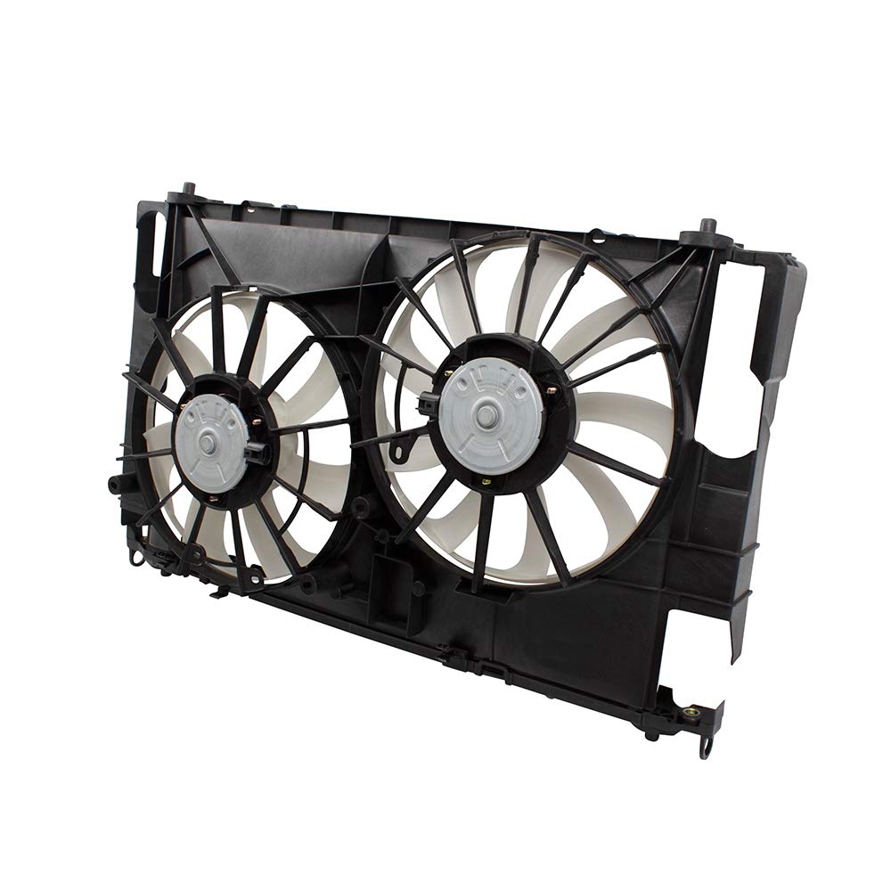 Brock Replacement Dual Radiator Condenser Cooling Fan Assembly for 2013-2018 Toyota RAV4 - Perfect for Engine Cooling & AC System Performance in Hot Weather & Off-Road Driving