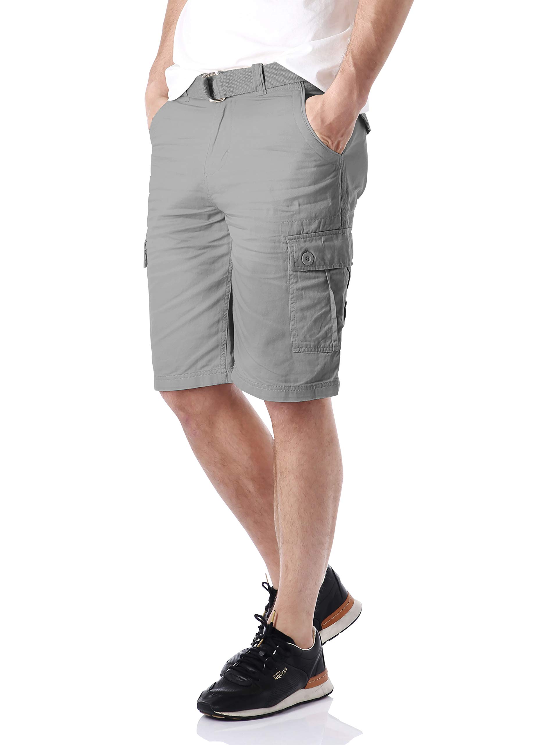 Men's Twill Cargo Shorts with Belt - Outdoor Hiking & Camping Wear