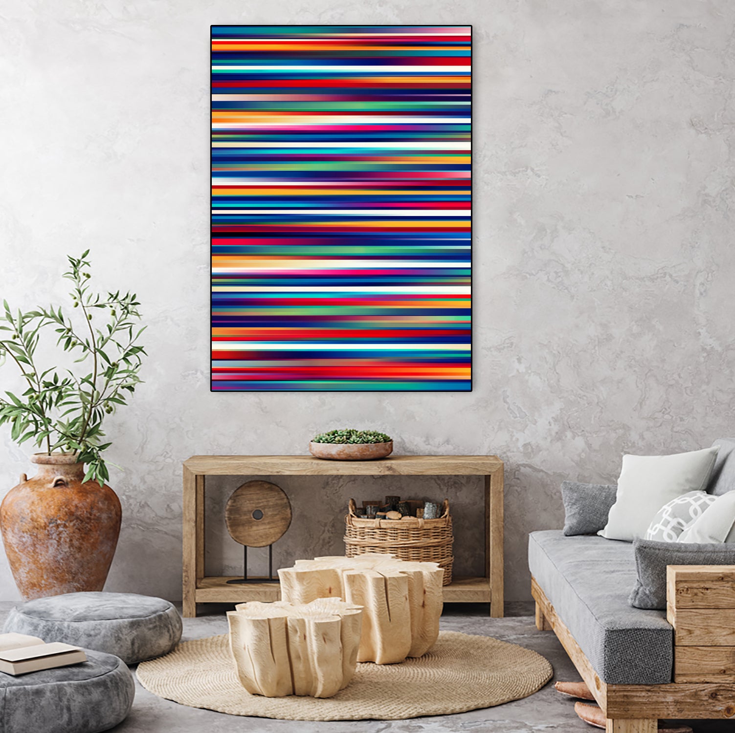 Blurry Lines - High-Quality Abstract Art Print for Home & Office Decor | Perfect for Living Rooms, Bedrooms & Workspaces
