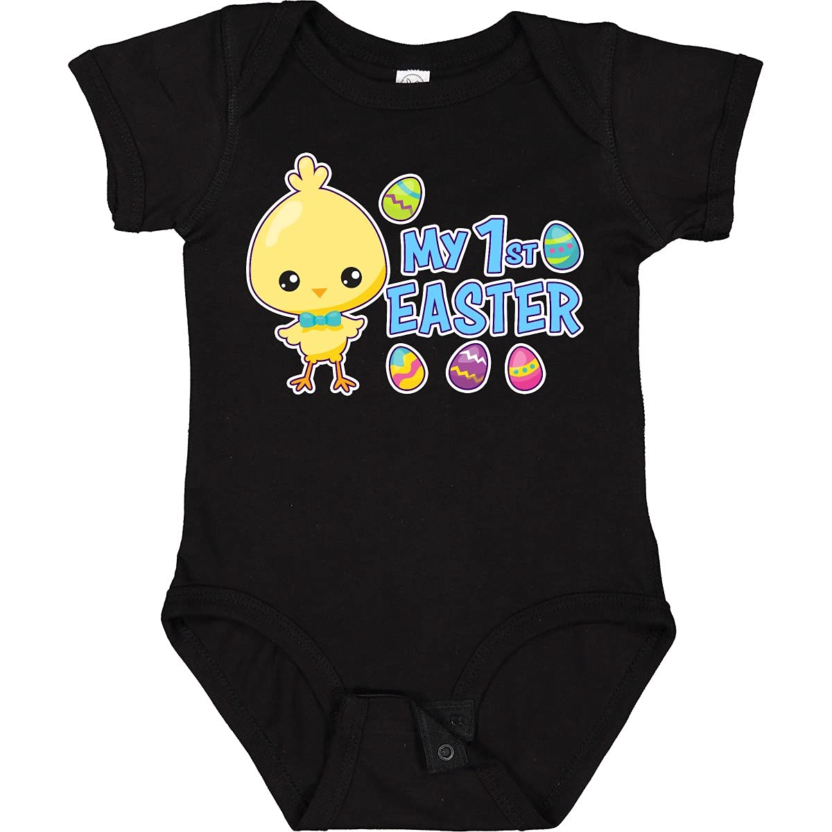 Inktastic My 1st Easter with Chick and Easter Eggs Baby Bodysuit - Cute Easter Outfit for Newborns & Infants - Perfect for Easter Photos, Family Gatherings & Holiday Celebrations