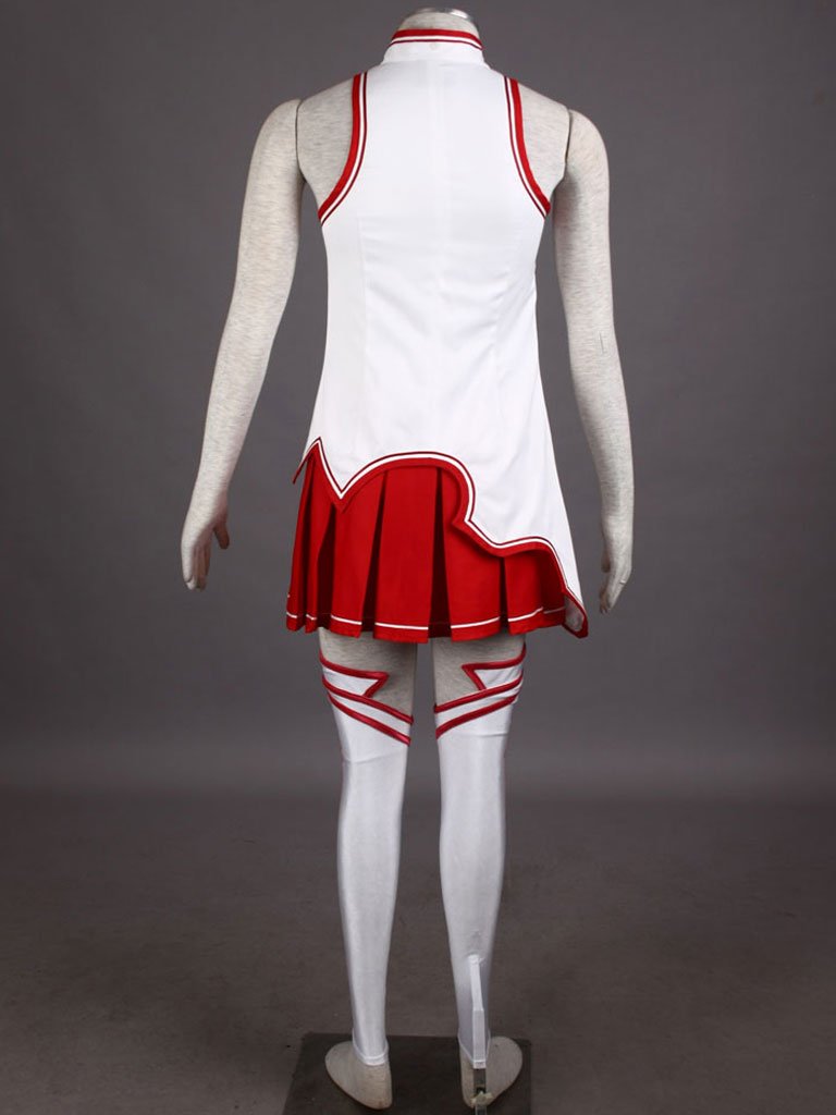 SAO Asuna White Sleeveless Coat & Red Skirt Cosplay Costume for Women - Anime Game Halloween Outfit | Perfect for Conventions, Cosplay Events & Themed Parties