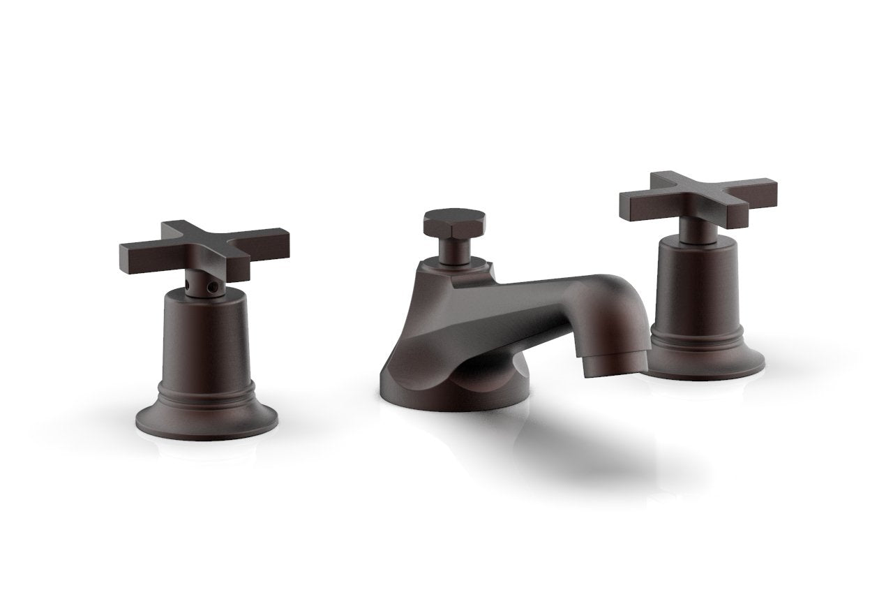 HEX MODERN Widespread Bathroom Faucet with Low Cross Handles - Model 501 01 - Perfect for Modern Vanities and Powder Rooms