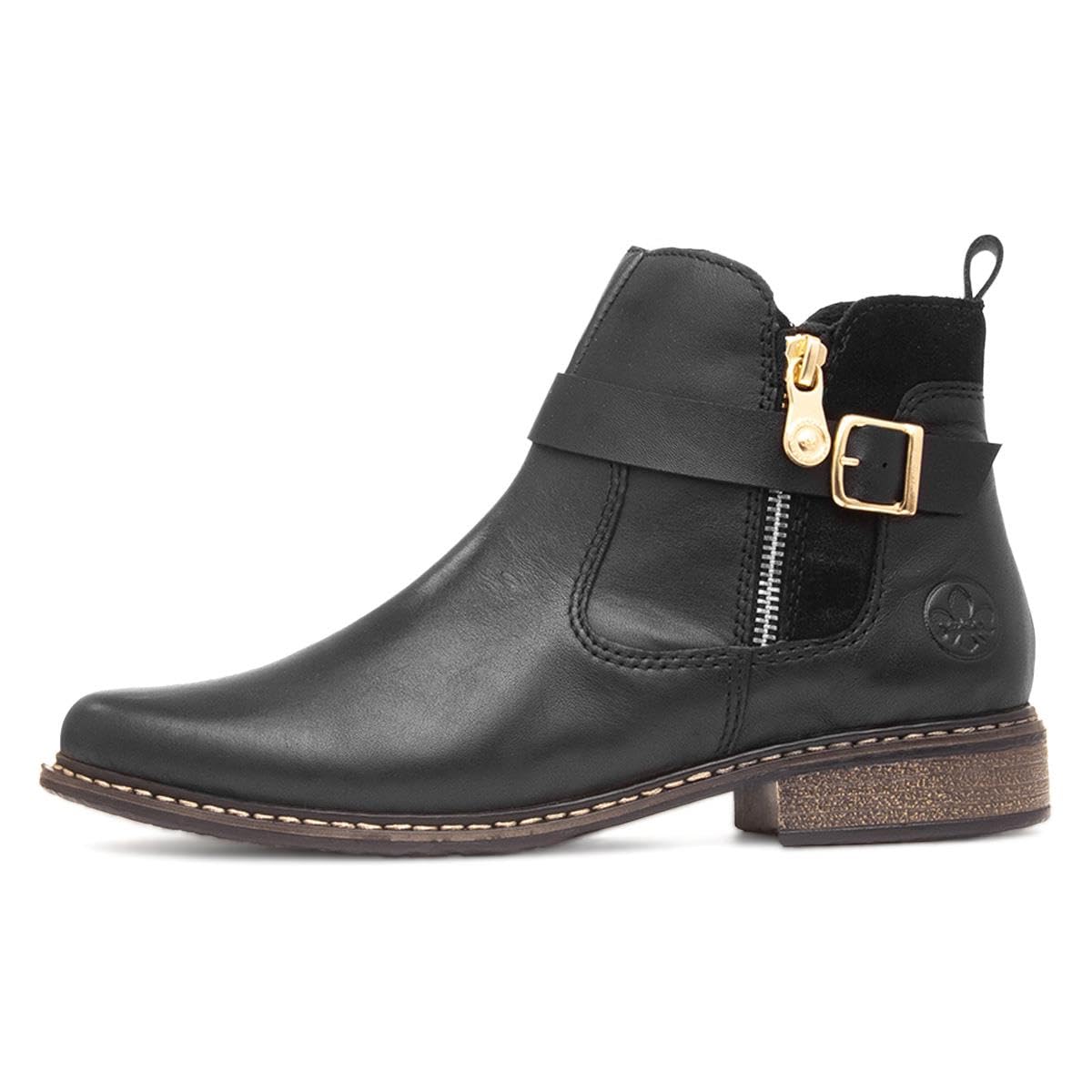 Rieker Women's Z4959-00 Lugano Side Buckle Ankle Boots - Comfortable & Stylish Winter Boots for Women, Perfect for Office, Casual Outings & Cold Weather