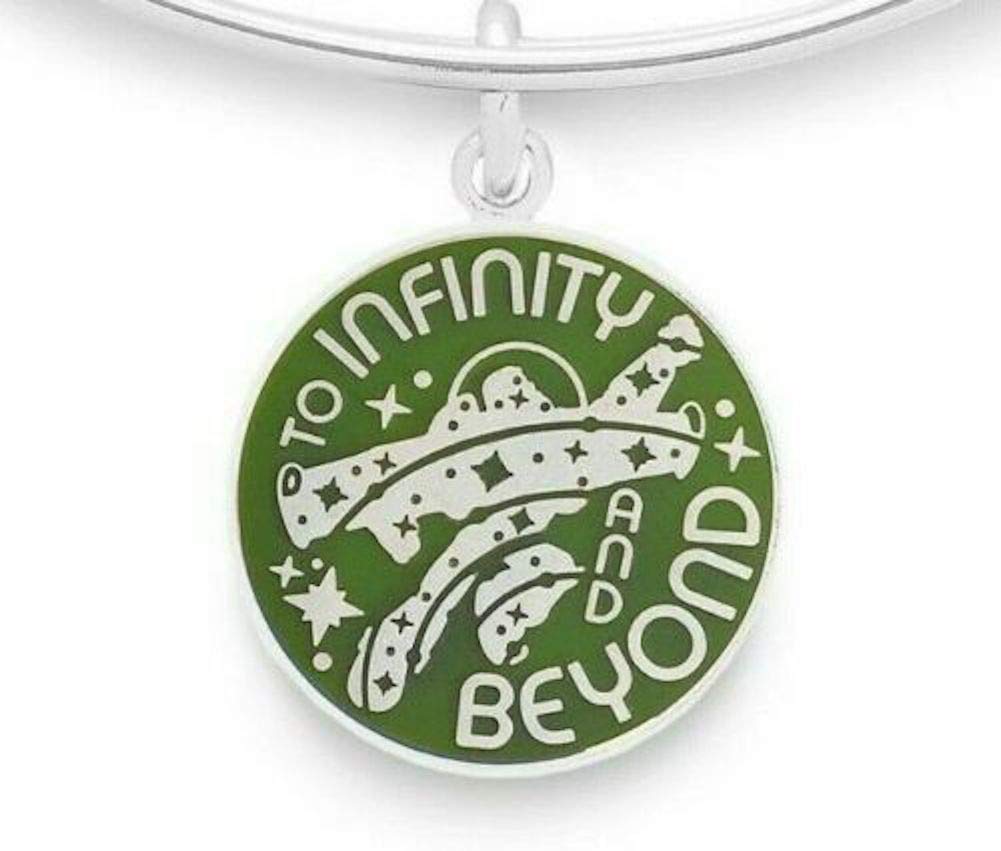 Disney Toy Story Buzz Lightyear Silver Bangle Bracelet - Infinity & Beyond Space Adventure Jewelry for Kids & Fans | Perfect for Cosplay, Birthday Gifts & Disney Theme Parties