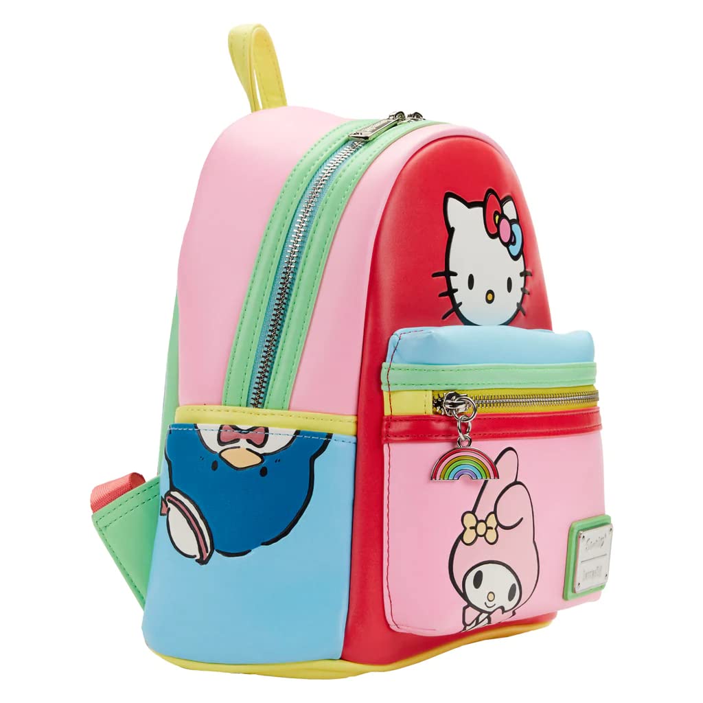 Loungefly Sanrio Hello Kitty and Friends Color Block Women's Crossbody Bag - Cute Cartoon Character Purse for Daily Use, Travel, and Cosplay