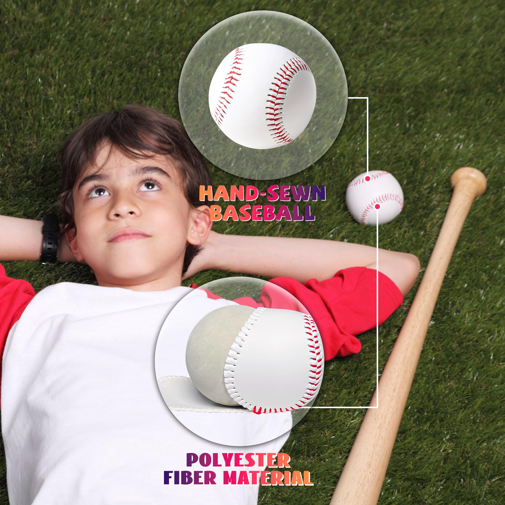 Standard Size T-Ball Training Baseballs - Soft & Safe Reduced Impact Baseballs for Kids | Unmarked Practice Balls for League Play, Pitching, Hitting, Batting & Fielding | Great for Autographs & Youth Baseball Training (Pack of 3)