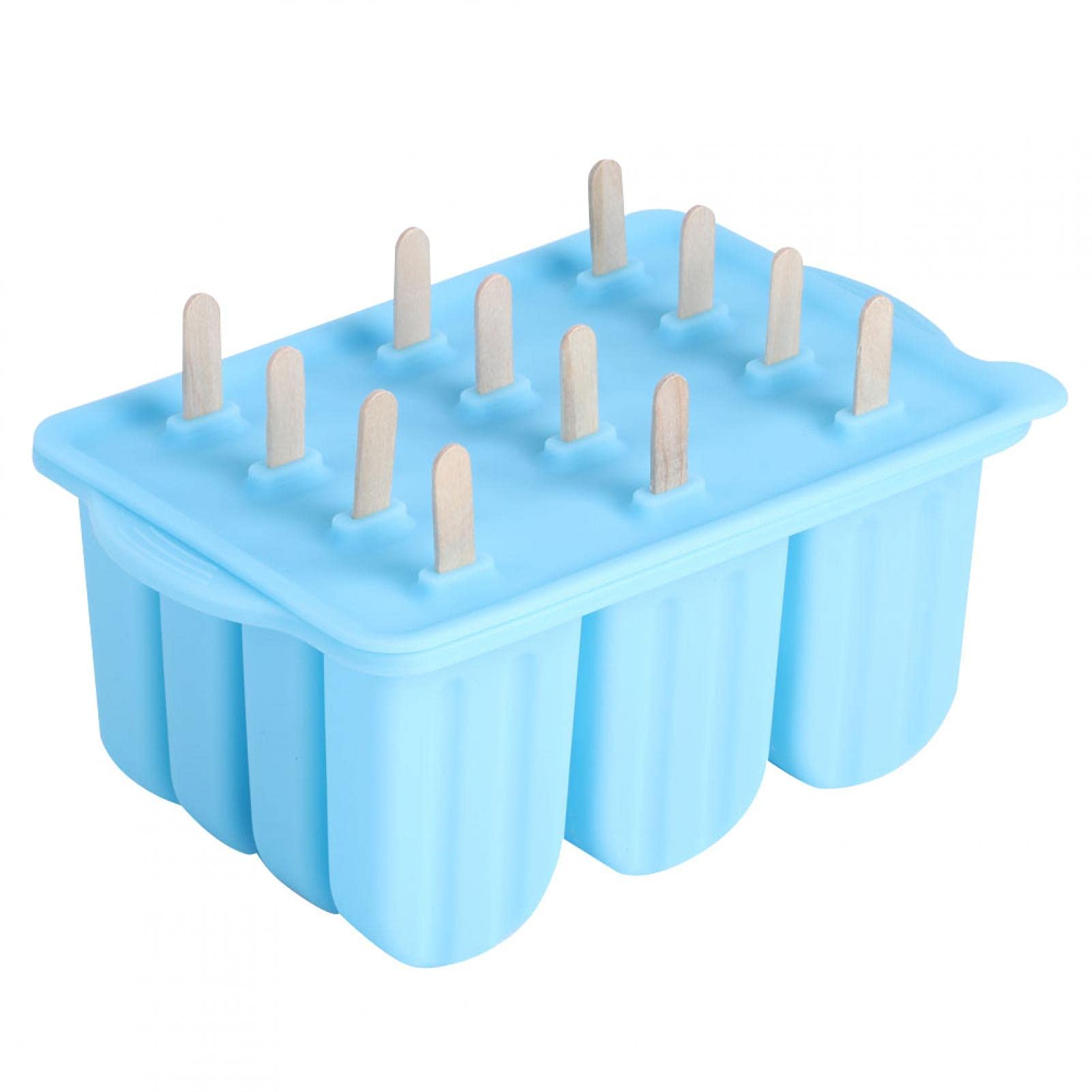 Premium 12-Grid Food Grade Silicone Ice Cream Mold with Lid & Sticks - BPA Free DIY Ice Cream Maker for Homemade Gelato, Sorbet, Yogurt - Perfect for Birthday Parties, Summer Treats & Family Dessert Making