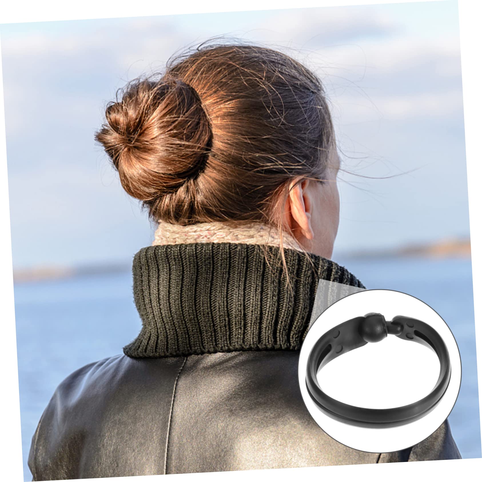 LALAFINA 8pcs Hair Bun Maker Set - Hair Donuts, Bun Snaps & Bun Holders for Easy Styling - Perfect for Updos, Ponytails & Everyday Hairstyles (Black)