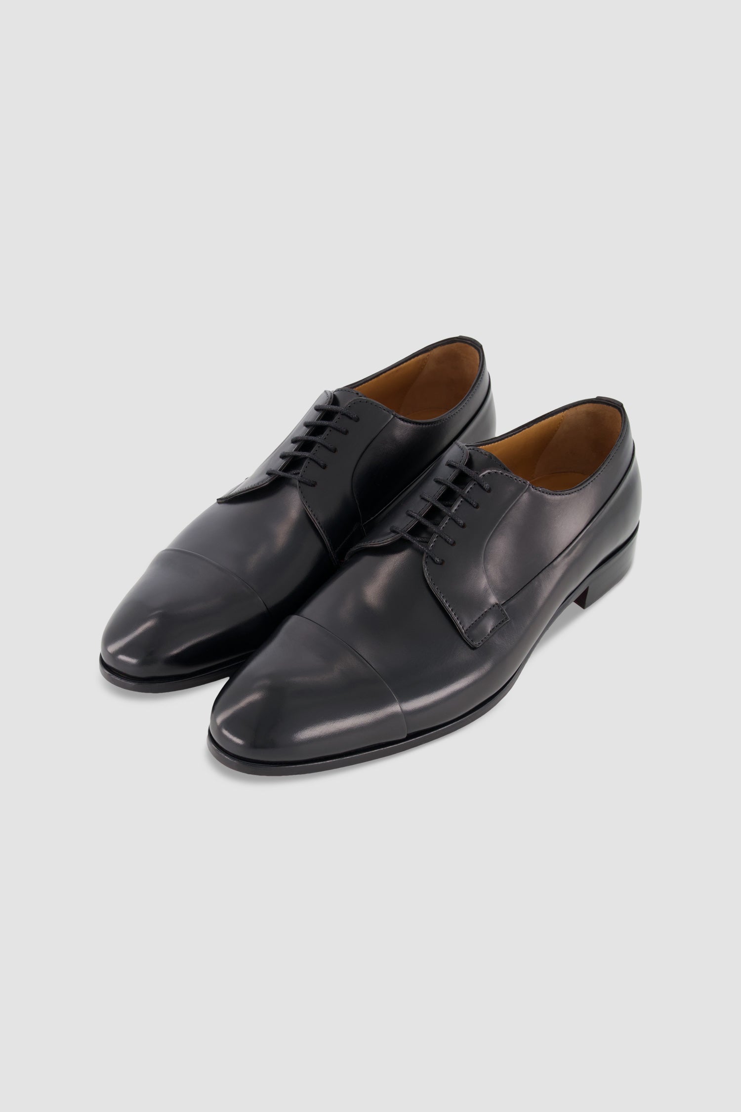 Testoni Black Sant'eulalia Derby Top Calf Leather Dress Shoes for Men - Perfect for Business, Formal Events & Office Wear