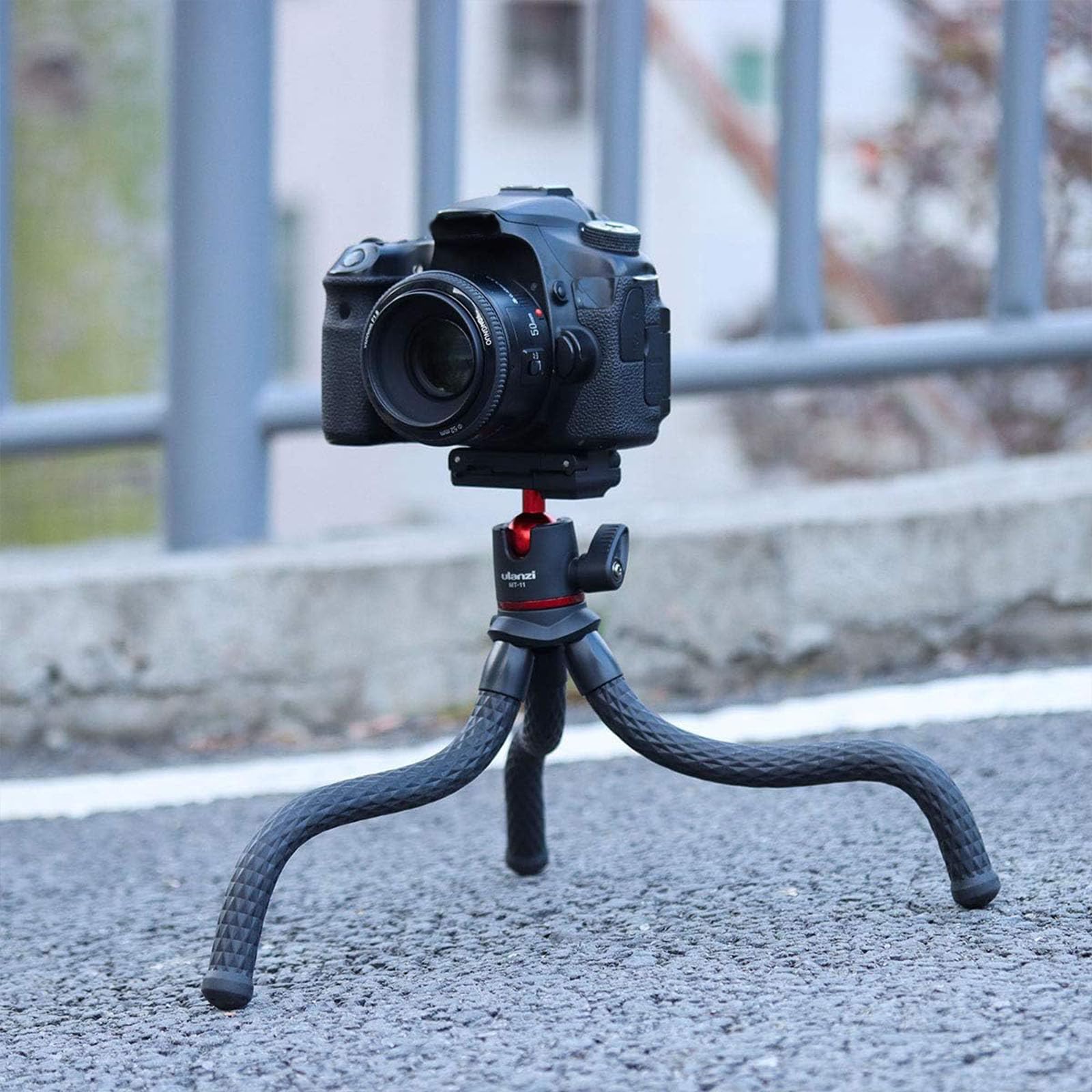 ULANZI Flexible Camera Tripod Stand with Hidden Phone Holder & Cold Shoe Mount - Universal 1/4'' Screw Compatible with iPhone 16/15/14 Pro Max, Samsung, Canon, Nikon, Sony Cameras - Perfect for Vlogging, Travel Photography & Live Streaming