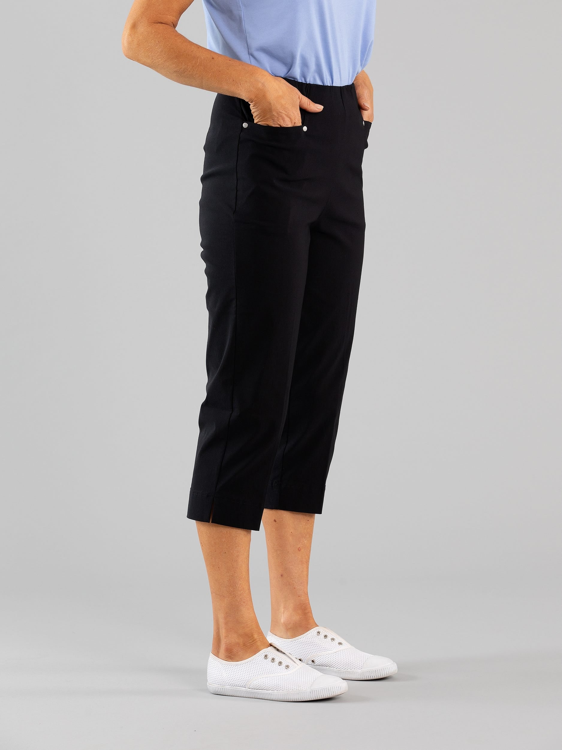 Liberty 3/4 Length Pants for Women - Comfortable Stretch Yoga Capris for Workout, Running & Lounge Wear - Perfect for Gym, Travel & Everyday Use