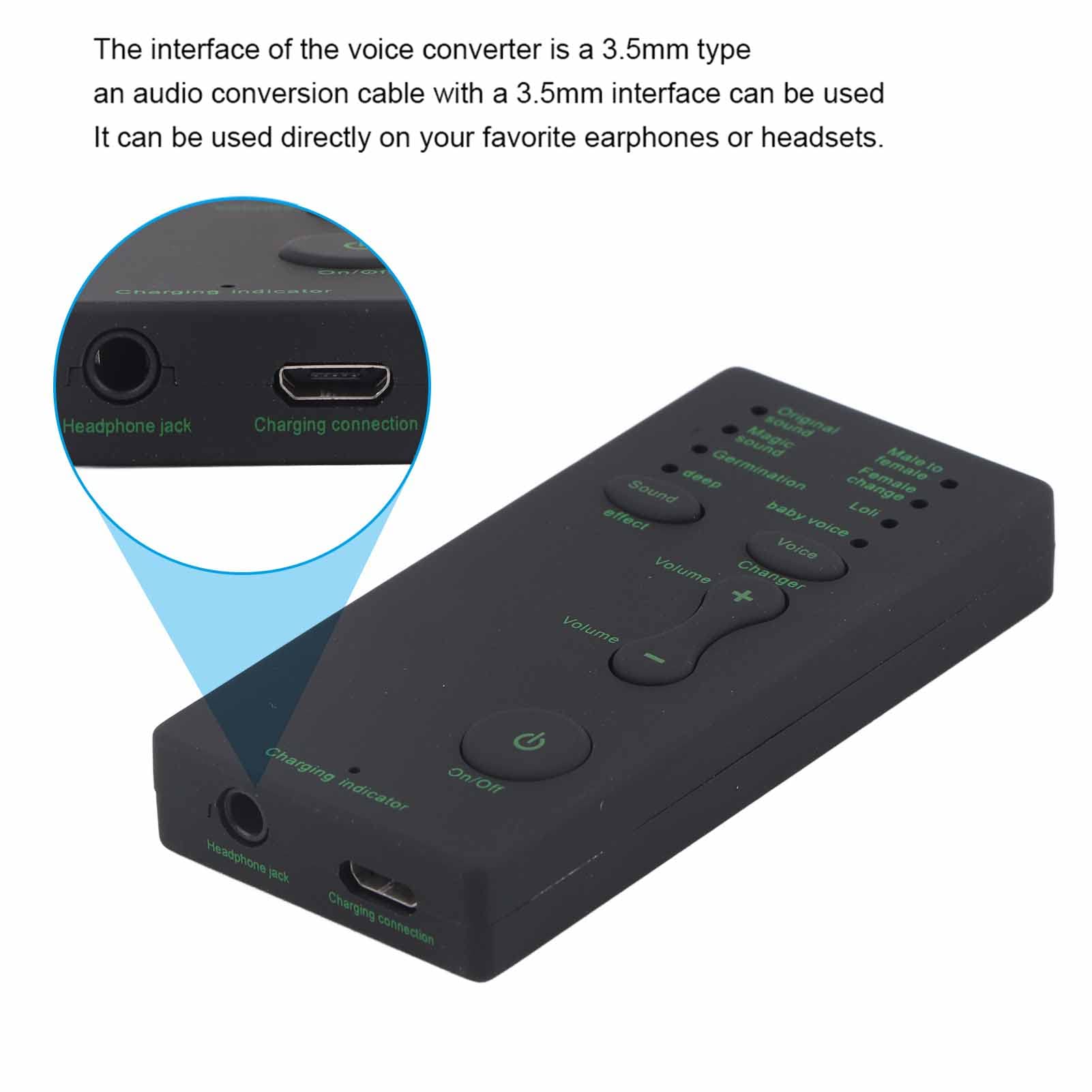 OKJHFD Mini Voice Changer Device - Portable Sound Card for Mobile Phone, Computer, Laptop - Perfect for Gaming, Live Streaming, and Voice Modulation