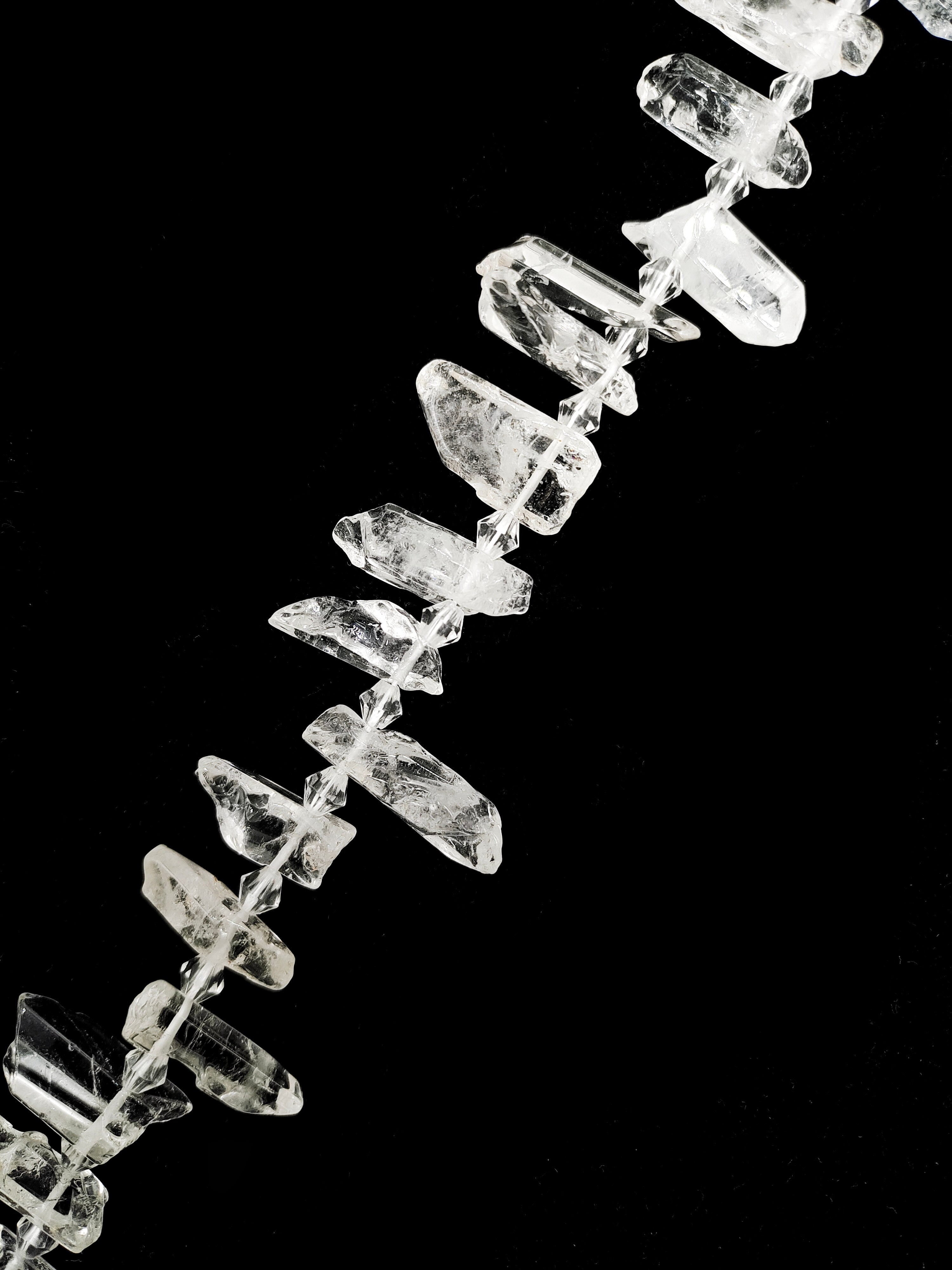 15x25mm Clear Quartz Smooth Side Drilled Stick Points - 15.5 Strand Crystal Healing Beads for Jewelry Making & Meditation