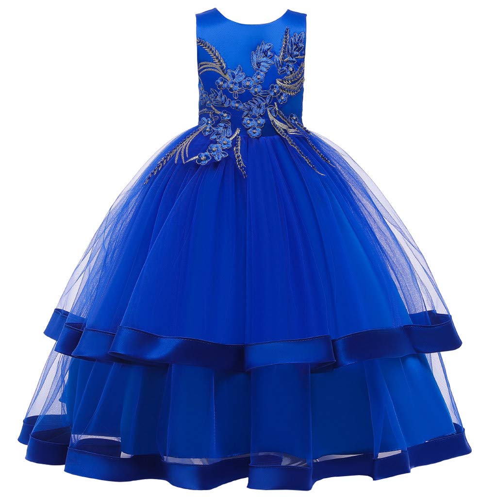 Princess Floral Party Dress for Girls – Elegant Pageant, Wedding & Bridesmaid Gown with Sleeves | Perfect for Birthday, Tween Celebrations & Special Occasions