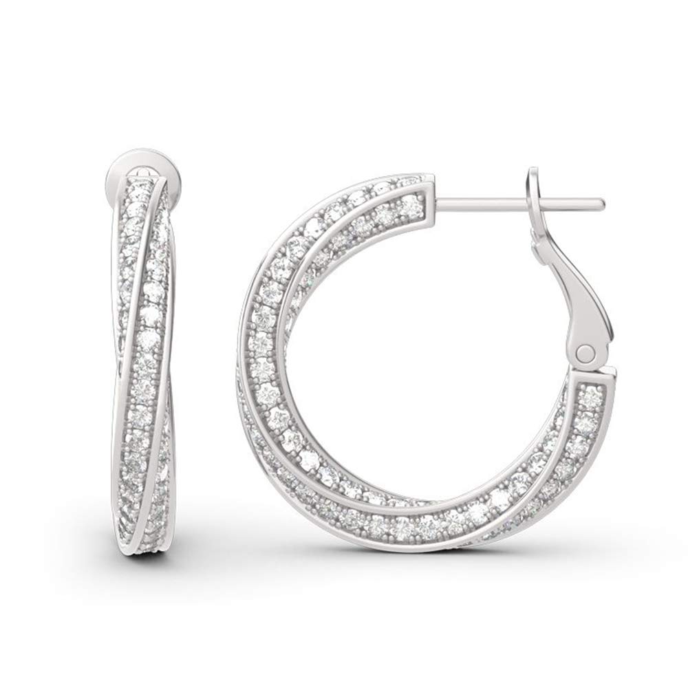 Jeulia Sterling Silver Twist Hoop Earrings for Women - Elegant Bridal Jewelry, Birthday Gift for Wife with Jewelry Box | Perfect for Weddings, Anniversaries & Special Occasions