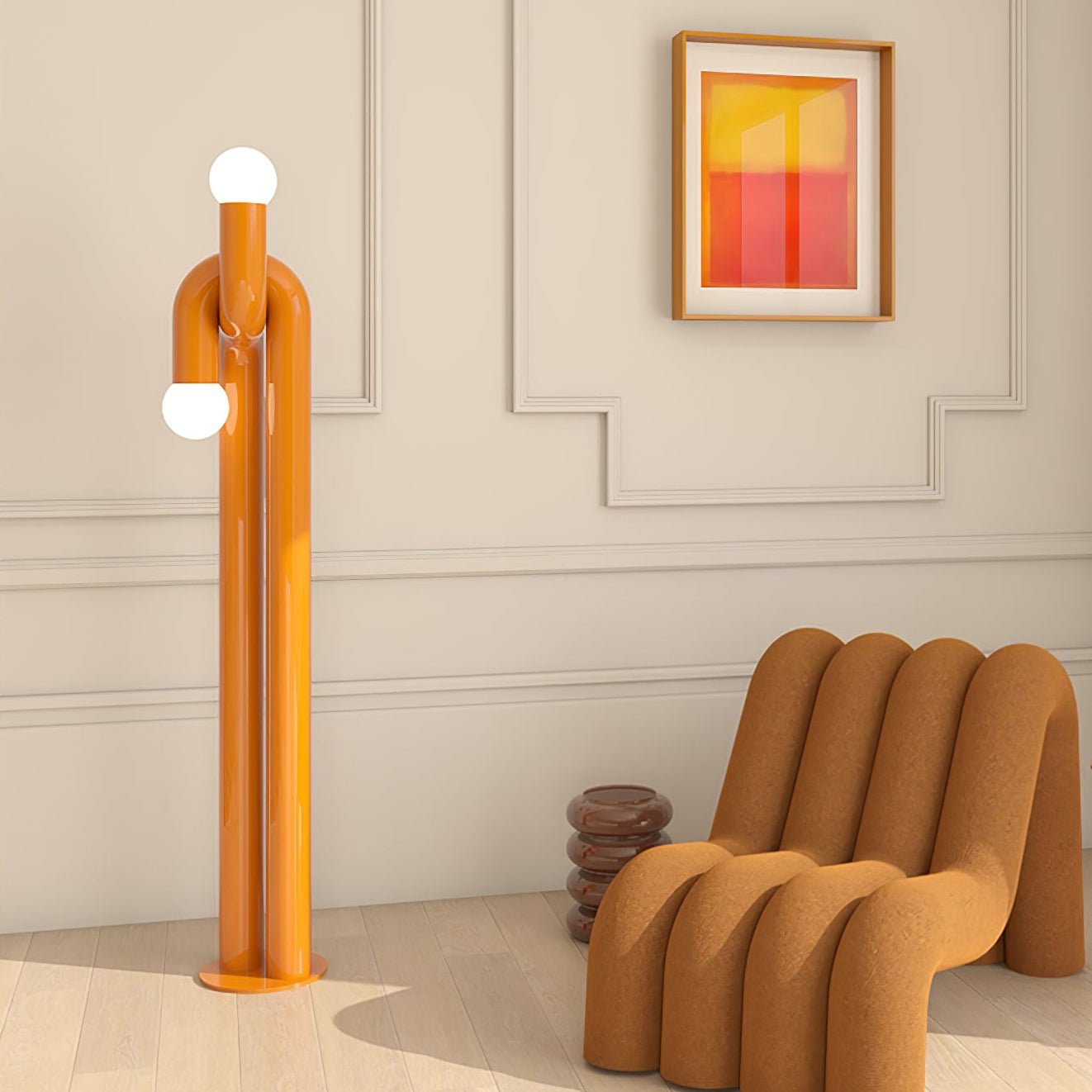 Loopi Modern LED Floor Lamp - Adjustable Brightness & Color Temperature for Living Room, Bedroom, or Office - Energy Efficient Standing Light with Remote Control & Touch Panel