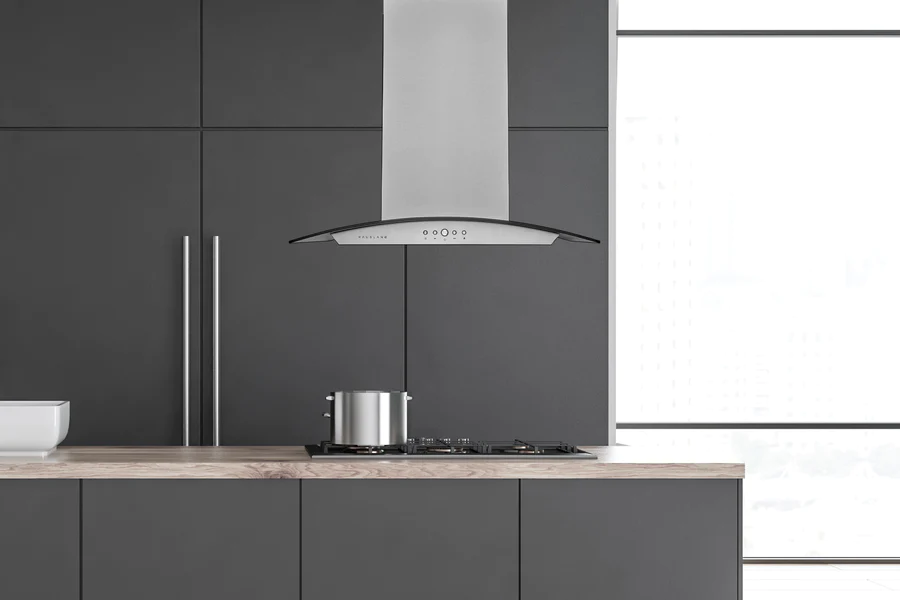 Hauslane Chef Series IS 200 1000 CFM Convertible Stainless Steel Island Range Hood - Powerful Kitchen Ventilation for Open Concept Homes & Cooking Enthusiasts